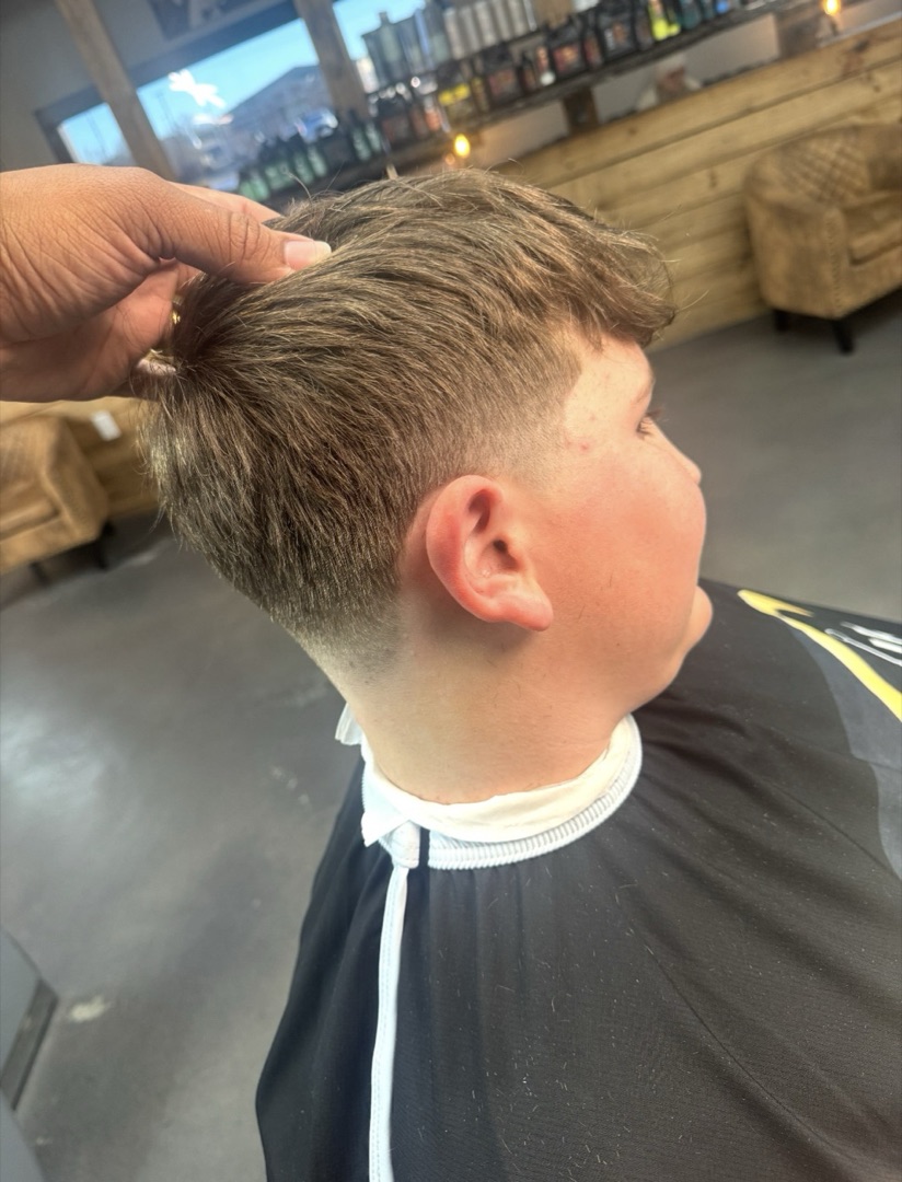Kids' taper fade with textured top